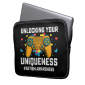 Entsperren Sie Ihren einzigartigen Autismus Gaming Laptopschutzhülle (Vorderseite Links)