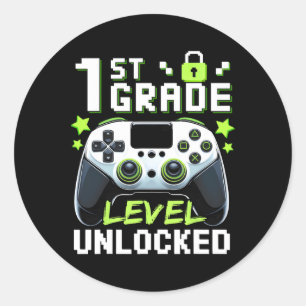 Entsperrter Video-Gamer der 1. Stufe zurück zur Sc Runder Aufkleber