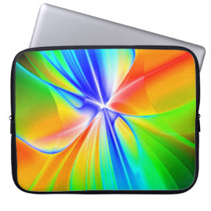 Entstehung einer Rainbow-Blume mit mehrfarbiger Ge Laptopschutzhülle