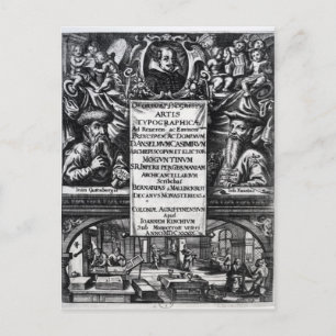 "Entstehung und Geschichte der Typografie" Postkarte