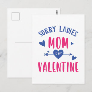 ENTTÄUSCHTE DAMEN MUTTER IST MEIN VALENTIN POSTKARTE
