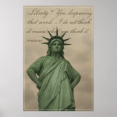 Enttäuschte Freiheitsstatue Poster (Vorne)