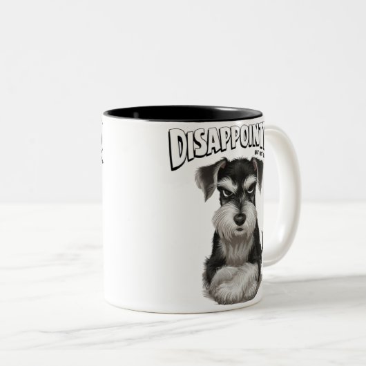 Enttäuschte Miniatur Schnauzer Zweifarbige Tasse (VorderseiteRechts)