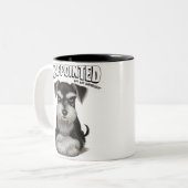 Enttäuschte Miniatur Schnauzer Zweifarbige Tasse (Vorderseite Links)
