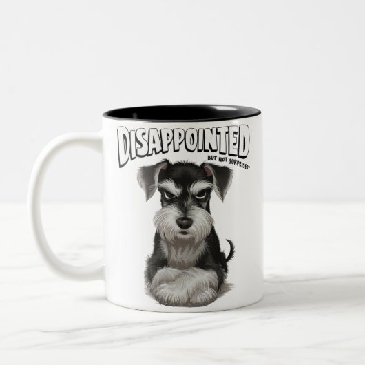 Enttäuschte Miniatur Schnauzer Zweifarbige Tasse (Links)
