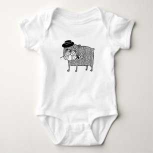 Enttäuschter Bulldog: traurige Romantik Baby Strampler