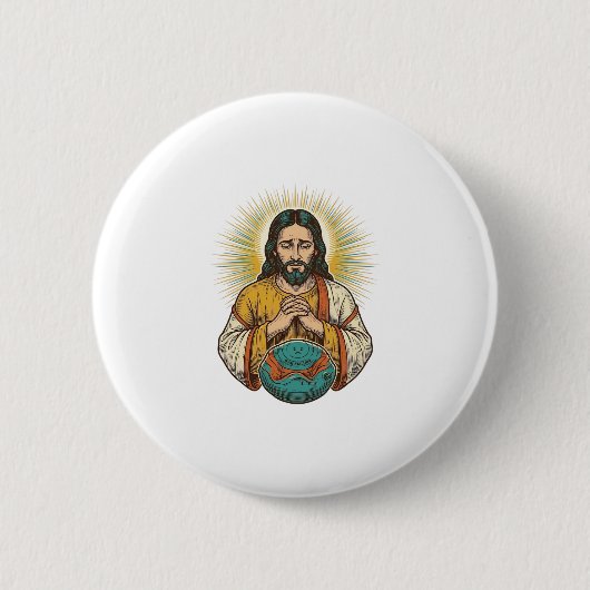 Enttäuschter Jesus Luftballon Gym Fail Button (Vorderseite)