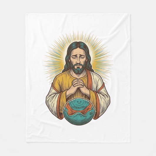 Enttäuschter Jesus Luftballon Gym Fail Fleecedecke (Vorderseite)