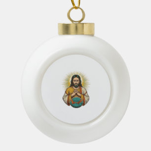 Enttäuschter Jesus Luftballon Gym Fail Keramik Kugel-Ornament