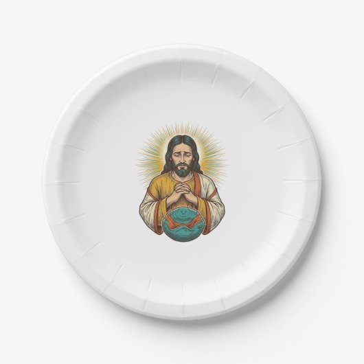 Enttäuschter Jesus Luftballon Gym Fail Pappteller (Vorderseite)