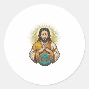 Enttäuschter Jesus Luftballon Gym Fail Runder Aufkleber