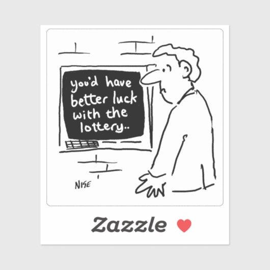 Enttäuschter Mann am ATM Cartoon. Aufkleber (Blatt)