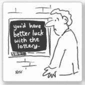 Enttäuschter Mann am ATM Cartoon. Aufkleber (Vorderseite)