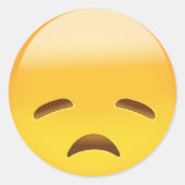 Enttäuschtes Gesicht Emoji Runder Aufkleber (Vorderseite)