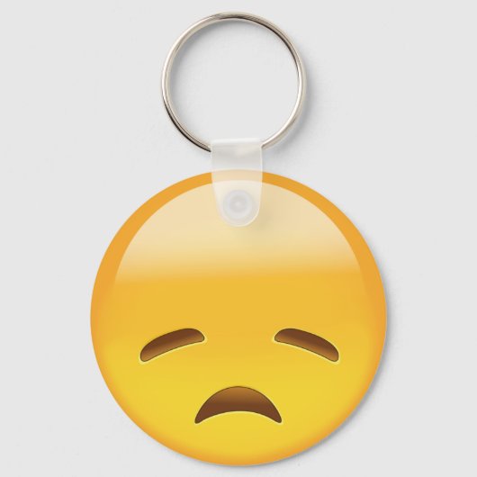 Enttäuschtes Gesicht Emoji Schlüsselanhänger (Vorderseite)