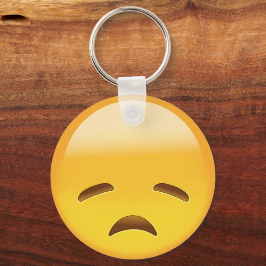 Enttäuschtes Gesicht Emoji Schlüsselanhänger (Vorderseite)