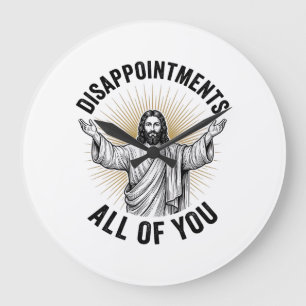 Enttäuschungen euch alle Vintage religiöse Bluse Große Wanduhr