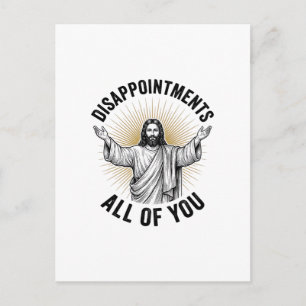 Enttäuschungen euch alle Vintage religiöse Shirt Postkarte