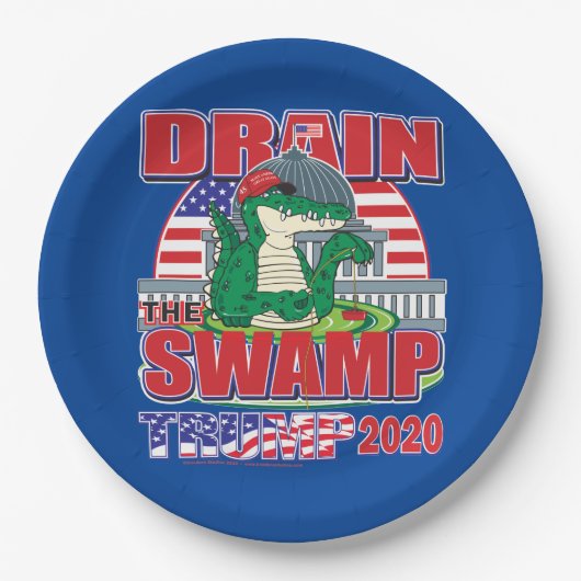 Entwässerung des Sumpfes - Trump 2020 Pappteller (Vorderseite)