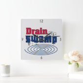 Entwässerung Quadratische Wanduhr (Zuhause)