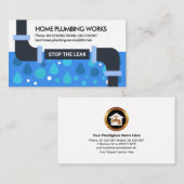 Entwässerung von Zuhause-Rohrleitungen Wassertropf Visitenkarte (Vorne/Hinten)