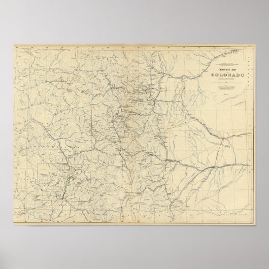 Entwässerungsplan von Colorado Poster (Vorne)
