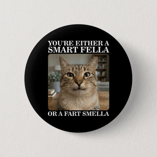 Entweder ein schlauer Kerl oder eine Furz stinkend Button (Vorderseite)
