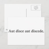 Entweder lernen oder verlassen postkarte (Vorne/Hinten)