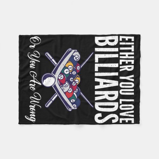 Entweder Sie Liebe Billard oder Sie sind falsch Po Fleecedecke (Vorderseite (Horizontal))