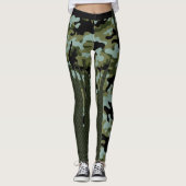 Entweichen-Waldcamo blaue See-Gitter-Diamanten Leggings (Vorderseite)