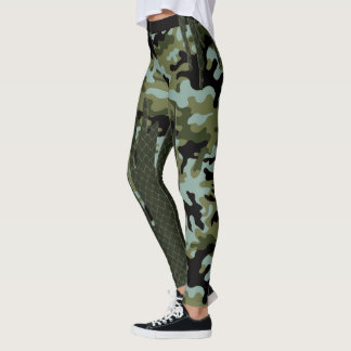 Entweichen-Waldcamouflage blaues See-Gitter Leggings