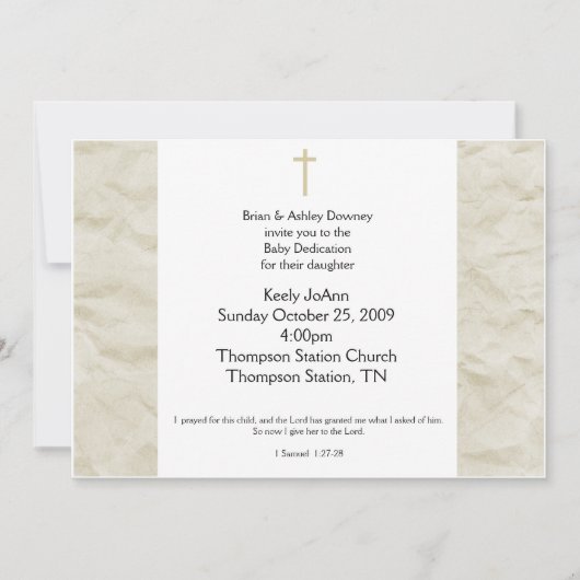 Entweihung von Baby Dedication Gender Neutrale Tau Einladung (Vorderseite)