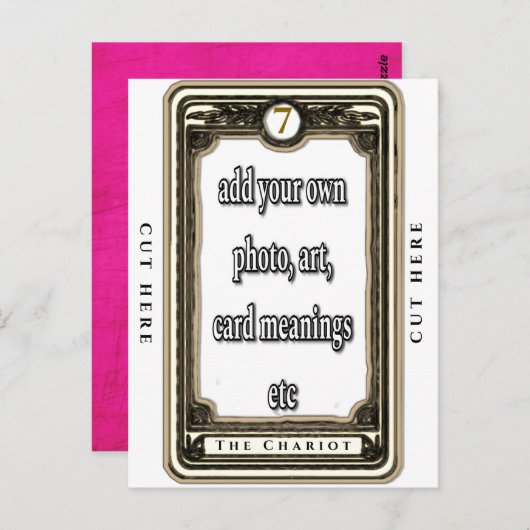 Entwerfen der Chariot-Tarot-Karte Postkarte (Vorne/Hinten)