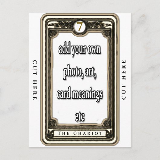 Entwerfen der Chariot-Tarot-Karte Postkarte (Vorderseite)
