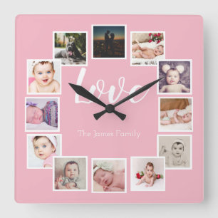 Entwerfen eines 12-Personalisierten Fotomaters Quadratische Wanduhr