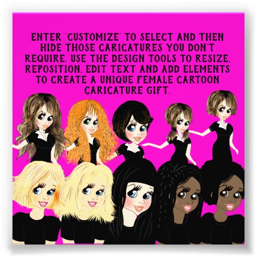 Entwerfen eines Geschenkes für weibliche Cartoon m Fotodruck (Vorne)