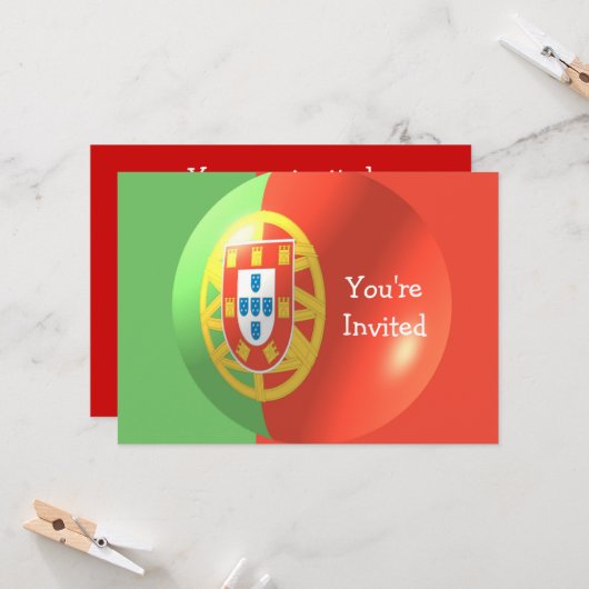 Entwerfen portugiesischer Flaggen in jedem Fall Einladung (Vorderseite/Rückseite Beispiel)