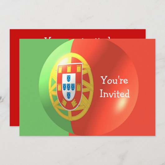 Entwerfen portugiesischer Flaggen in jedem Fall Einladung (Vorne/Hinten)