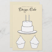 Entwerfen Sie das gelbe Blatt des Kuchenspiels. (Vorne/Hinten)