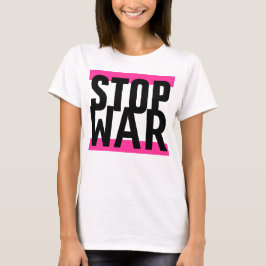 Entwerfen Sie einfach "Streifen pink STOP WAR" T-Shirt