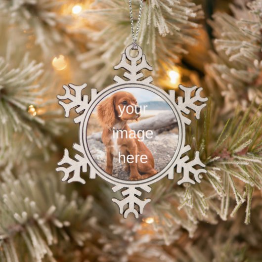 ENTWERFEN SIE ES SELBST SCHNEEFLOCKEN Zinn-Ornament (Baum)
