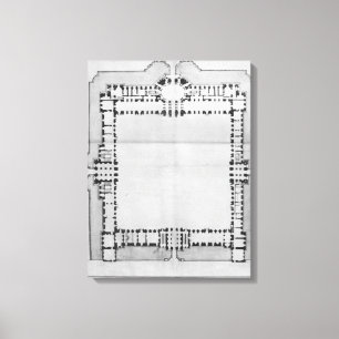 Entwerfen Sie für die OstGebäude der Jalousie Leinwanddruck