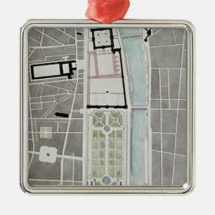 Entwerfen Sie für die Verbindung des Tuileries zu Silbernes Ornament