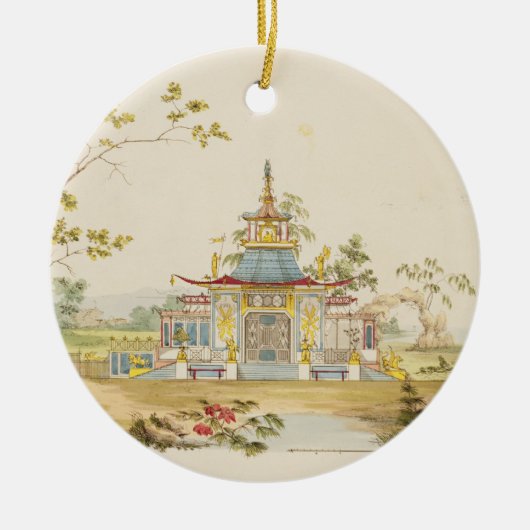 Entwerfen Sie für einen chinesischen Tempel, Keramik Ornament (Vorne)