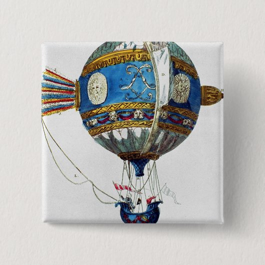 Entwerfen Sie für einen Heißluftballon mit einem Button (Vorderseite)