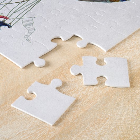 Entwerfen Sie für einen Heißluftballon mit einem Puzzle (Seite)