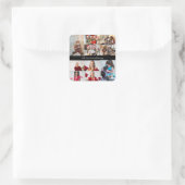 Entwerfen Sie Ihr eigenes 10 Foto Collage Poster Quadratischer Aufkleber (Tasche)