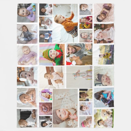 Entwerfen Sie Ihr eigenes 30 Foto Collage Poster Fleecedecke (Vorderseite)