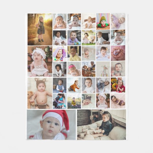 Entwerfen Sie Ihr eigenes 35 Foto Collage Poster Fleecedecke (Vorderseite)