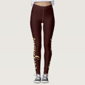 Entwerfen Sie Ihr eigenes braunes Gold stilvoll Pe Leggings (Vorderseite)